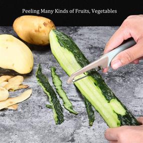 img 3 attached to 🥕 Czyjoe Premium 3 in 1 Swivel Vegetable Peelers Set: Potato Peelers, Julienne Peeler, Cabbage Shredders - Perfect for Fruits & Vegetables, Complete with Cleaning Brush