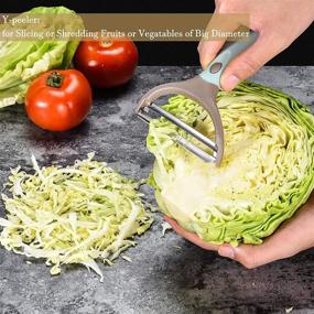 img 2 attached to 🥕 Czyjoe Premium 3 in 1 Swivel Vegetable Peelers Set: Potato Peelers, Julienne Peeler, Cabbage Shredders - Perfect for Fruits & Vegetables, Complete with Cleaning Brush