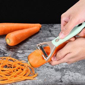 img 1 attached to 🥕 Czyjoe Premium 3 in 1 Swivel Vegetable Peelers Set: Potato Peelers, Julienne Peeler, Cabbage Shredders - Perfect for Fruits & Vegetables, Complete with Cleaning Brush