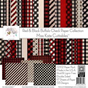 img 1 attached to 🎨 Miss Kate Cuttables Pattern Paper Pack - Red & Black Buffalo Check - 17 Double-Sided 12"x12" Collection with 34 Patterns - Scrapbooking, Card Making, Crafting Essentials