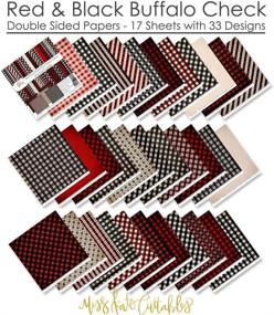 img 2 attached to 🎨 Miss Kate Cuttables Pattern Paper Pack - Red & Black Buffalo Check - 17 Double-Sided 12"x12" Collection with 34 Patterns - Scrapbooking, Card Making, Crafting Essentials