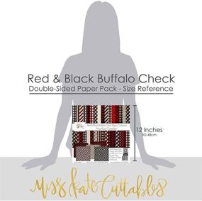 img 3 attached to 🎨 Miss Kate Cuttables Pattern Paper Pack - Red & Black Buffalo Check - 17 Double-Sided 12"x12" Collection with 34 Patterns - Scrapbooking, Card Making, Crafting Essentials