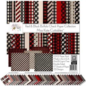 img 4 attached to 🎨 Miss Kate Cuttables Pattern Paper Pack - Red & Black Buffalo Check - 17 Double-Sided 12"x12" Collection with 34 Patterns - Scrapbooking, Card Making, Crafting Essentials