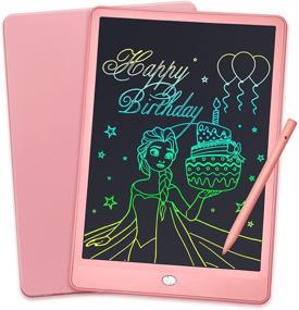 img 4 attached to 🎨 10 Inch Colorful LCD Writing Tablet: Erasable & Reusable Doodle Pad for Kids, Educational Toy for 3-8 Year Old Girls and Boys (Pink)