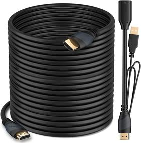 img 4 attached to GearIT Pro Series 100 Ft HDMI Cable - 4K 3D Audio 🔌 Return Channel - CL3 In-Wall Rated - Ethernet & Signal Booster - Black