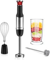 🔪 bonsenkitchen hand blender 4-in-1 - stepless speed control & turbo mode, 400w smart stick with whisk, chopper, milk frother & measuring cup, 304 stainless steel логотип