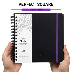 img 3 attached to Articka Note 8x8 Inch Square Sketchbook - Spiral Bound Hardcover Hardbound Sketch Journal - 120 Pages - Elastic Closure - 180GSM Acid-Free Paper - Ideal for Pencils, Graphite, Charcoal, Pen