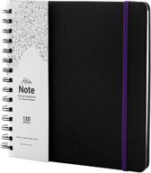 articka note 8x8 inch square sketchbook - spiral bound hardcover hardbound sketch journal - 120 pages - elastic closure - 180gsm acid-free paper - ideal for pencils, graphite, charcoal, pen logo