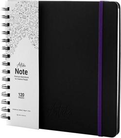 img 4 attached to Articka Note 8x8 Inch Square Sketchbook - Spiral Bound Hardcover Hardbound Sketch Journal - 120 Pages - Elastic Closure - 180GSM Acid-Free Paper - Ideal for Pencils, Graphite, Charcoal, Pen