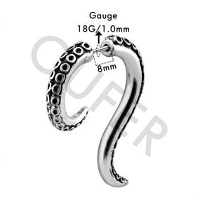 img 1 attached to 🐙 OUFER 2PCS 18G Stainless Steel Octopus Earrings Fake Spiral Tapers - Enhancing Gauges Imitation Plug Taper Set