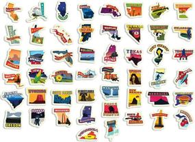 img 4 attached to 🌎 Set of 50 State-Shaped Stickers in Postcard Style, Ideal for Scrapbooking, Journals, and Travel Logs - Vinyl Decal Collection Including All US States, Perfect for Coolers (8"x11" Sticker Sheet)