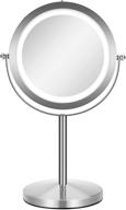 💄 gloriastar cordless led makeup mirror - double sided round vanity mirror with 1x/10x magnification, chrome finish logo