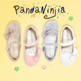 img 3 attached to PANDANINJIA Toddler/Little Kid Girl's Susie Dress Mary Jane Ballet Flats: Ideal Shoes for Wedding Party School