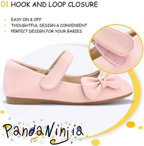 img 2 attached to PANDANINJIA Toddler/Little Kid Girl's Susie Dress Mary Jane Ballet Flats: Ideal Shoes for Wedding Party School