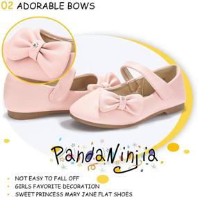 img 1 attached to PANDANINJIA Toddler/Little Kid Girl's Susie Dress Mary Jane Ballet Flats: Ideal Shoes for Wedding Party School
