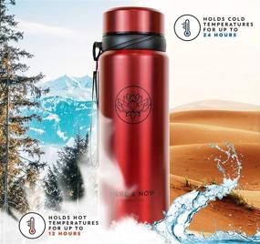 img 2 attached to 25 oz Multi-Functional Travel Mug and Tumbler with Tea Infuser, Fruit Infuser Flask, Hot & Cold Double Wall Stainless Steel Coffee Thermos by Here & Now Supply Co. (Sacred Red)