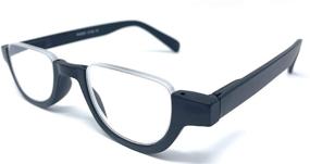 img 3 attached to The Noble Semi-Rimless Half Reader Half Moon Reading Glasses: 3.25 Black - Enhance Your Reading Experience!