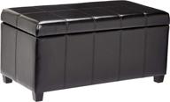 🔲 stylish and functional: first hill fhw bench collection rectangular storage ottoman in midnight black logo