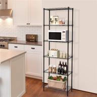 🗄️ natrke 6-tier wire shelving unit: adjustable, heavy duty black storage shelves with leveling feet - ideal for organizing kitchen logo