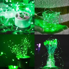 img 3 attached to 🍀 St. Patrick's Day Fairy Lights Battery Operated, 33ft 100 LED String Lights Remote Control Timer Twinkle Star 2 Set Christmas String Lights 8 Modes for Outdoor Indoor Garden Party Decor, Green