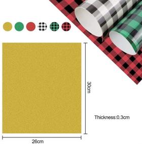 img 3 attached to 🎄 12 Sheets of Buffalo Plaid Heat Transfer Vinyl for Christmas Crafts, DIY, Cloth Decoration - Glitter Heat Transfer Vinyl in Multiple Colors (10×12 Inch)