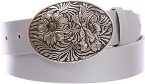 img 1 attached to Sunflower Engraving Buckle Leather Black