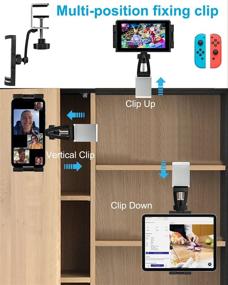 img 3 attached to 📱 Under Cabinet Tablet & Phone Clamp Holder Stand - woleyi Easy-Install Kitchen Cabinet Mount for iPad Pro 9.7, 10.5, 12.9 Air Mini, iPhone, Galaxy Tabs, Switch, More 4-13" Tablets and Cellphones