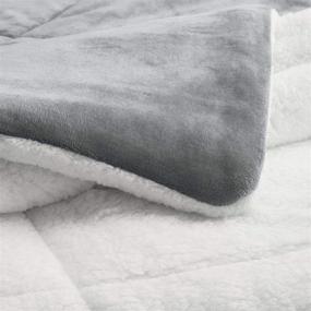 img 1 attached to 💤 Amazon Basics Ultra-Soft Micromink Sherpa Comforter Bed Set - Charcoal, Full/Queen: Indulge in Luxurious Coziness