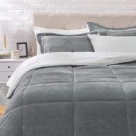 💤 amazon basics ultra-soft micromink sherpa comforter bed set - charcoal, full/queen: indulge in luxurious coziness logo