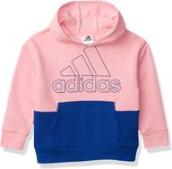 👧 colorblock girls' adidas hooded pullover sweatshirt: stylish & active clothing logo