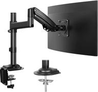 🖥️ ergear single monitor desk mount stand: adjustable gas spring arm for 22-34 inch monitors, swivel articulating design - holds up to 26.5lbs logo