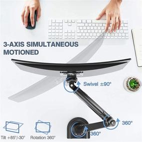 img 2 attached to 🖥️ ErGear Single Monitor Desk Mount Stand: Adjustable Gas Spring Arm for 22-34 inch Monitors, Swivel Articulating Design - Holds up to 26.5lbs