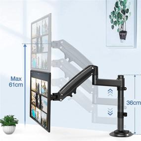 img 1 attached to 🖥️ ErGear Single Monitor Desk Mount Stand: Adjustable Gas Spring Arm for 22-34 inch Monitors, Swivel Articulating Design - Holds up to 26.5lbs