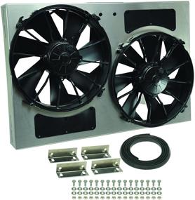 img 1 attached to 🔥 High Output Dual Radiator Fan by Derale Performance 16826 - Gray/Black