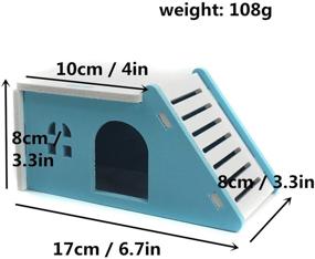 img 2 attached to 🏠 Zswell Small Animal Hamster House with Wood Bridge, Climb Kit, Exercise Wheel, Jogging Running Silent Spinner, Flying Saucer - Perfect for Syrian Rats, Gerbils, Guinea Pigs, Chipmunks, Mice, Parakeets, and More