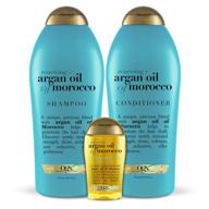 🌿 ogx renewing argan oil of morocco hair care set - shampoo & conditioner 25.4 oz, penetrating oil 4 oz logo