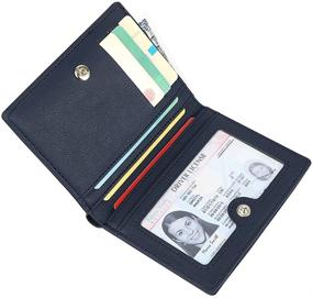 img 1 attached to Stylish and Compact Women's Leather Bifold Wallet with Change Pocket, ID Slot, and Card organizer