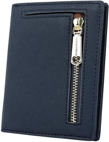 img 4 attached to Stylish and Compact Women's Leather Bifold Wallet with Change Pocket, ID Slot, and Card organizer