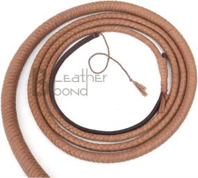 img 3 attached to Authentic 10ft 8 Plait Indiana Jones Style Natural Tan Leather Bullwhip - Genuine Cowhide Leather!