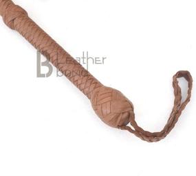 img 2 attached to Authentic 10ft 8 Plait Indiana Jones Style Natural Tan Leather Bullwhip - Genuine Cowhide Leather!