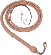 authentic 10ft 8 plait indiana jones style natural tan leather bullwhip - genuine cowhide leather! logo