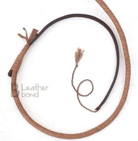 img 1 attached to Authentic 10ft 8 Plait Indiana Jones Style Natural Tan Leather Bullwhip - Genuine Cowhide Leather!