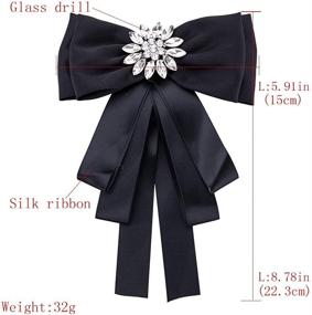 img 1 attached to Sunvy Crystal Dangle Formal Bow Tie Pin Brooch - Ideal for Wedding Party EH7921