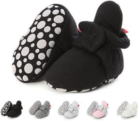 img 4 attached to BEBARFER Non-Skid Booties: Stay-On Slippers for Newborn Baby Boys and Girls