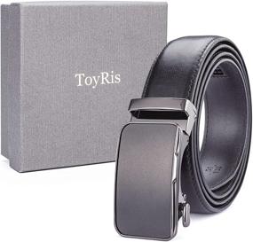 img 1 attached to ToyRis Leather Ratchet Automatic Adjustable Men's Accessories and Belts