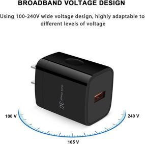 img 2 attached to 🔌 Быстрая зарядка USB C для Samsung Galaxy S21 S20 5G FE Plus Ultra S10 S10e S9 S8 Note 20 10 9 8 A32, LG Stylo 4/5/6, G8X G7 G6 G5 V60 ThinQ Phone – быстрая настенная зарядка + автомобильный адаптер + 2 кабеля Type C длиной 3 фута