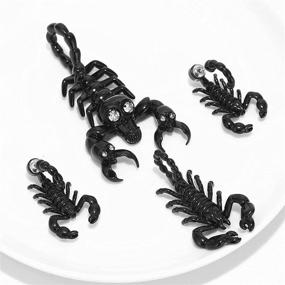 img 2 attached to UALGL Black Scorpion Earrings Animal