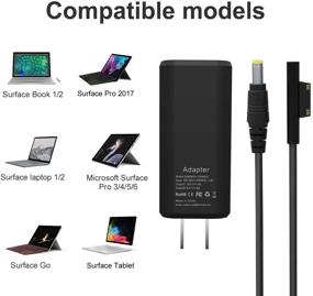 img 2 attached to 🔌 BND 65W Portable Mini Travel Charger for Microsoft Surface Devices - Compact & Efficient Charging Solution with 5.9ft Cable & USB Port