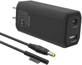 img 4 attached to 🔌 BND 65W Portable Mini Travel Charger for Microsoft Surface Devices - Compact & Efficient Charging Solution with 5.9ft Cable & USB Port