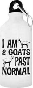 img 1 attached to 🐐 ThisWear Goat Gifts: 2 Goats Past Normal - Funny Goat Lover's Gift Aluminum Water Bottle with Cap & Sport Top